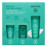 Apivita Just Bee Clear Set με Κρέμα-Gel κατά των Ατελειών 40 ml και Δώρο Λοσιόν Σύσφιγξης Πόρων 50ml και Gel Καθαρισμού 15 ml