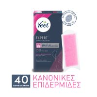 Veet Expert Αποτριχωτικές Ταινίες Κεριού για Κανονική Επιδερμίδα για Σώμα & Πόδια 40 τμχ