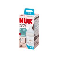 Nuk Perfect Match Γυάλινο Μπιμπερό κατά των Κολικών με Θηλή Σιλικόνης 0m + 120 ml