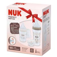 Nuk Perfect Match Set Μπιμπερό PP 150ml + 260ml & Πιπίλα Σιλικόνης 0m+ 3 τμχ