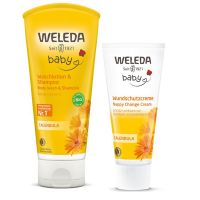 Weleda Baby Σαμπουάν Καλέντουλας & Αφρόλουτρο 200 ml & Κρέμα Καλέντουλας για Αλλαγή Πάνας 75 ml