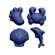 Scrunch Sand Moulds Footprint Set Midnight Blue 4pcs