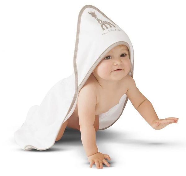Sophie La Girafe So Pure Πετσέτα με Κουκούλα 0m+