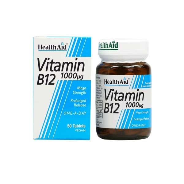 Health Aid Vitamin B12 1000μg Prolonged Release 50 Tablets