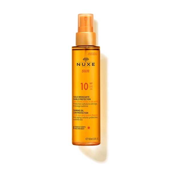 Nuxe Sun Tanning Oil With Sun & Water Flowers Anti-Aging Cellular Protection Sublime Tan Face & Body Spf10 150ml