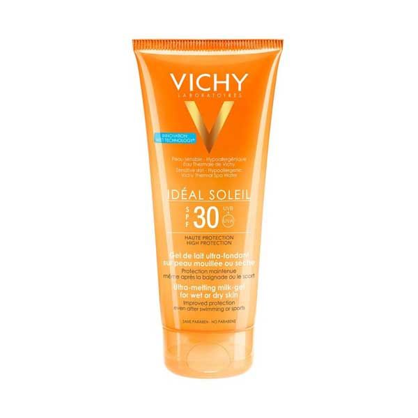 Vichy Ideal Soleil Ultra Melting Milk Gel For Wet Or Dry Sensitive Skin 30Spf 200ml