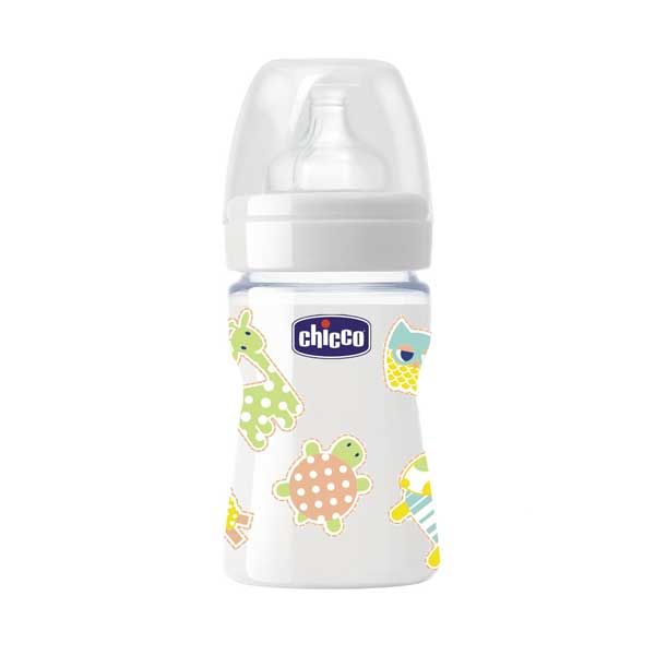 Chicco Nature Glass Γυάλινο Mπιμπερό Με Θηλή Σιλικόνη Κανονικής Ροής 150ml