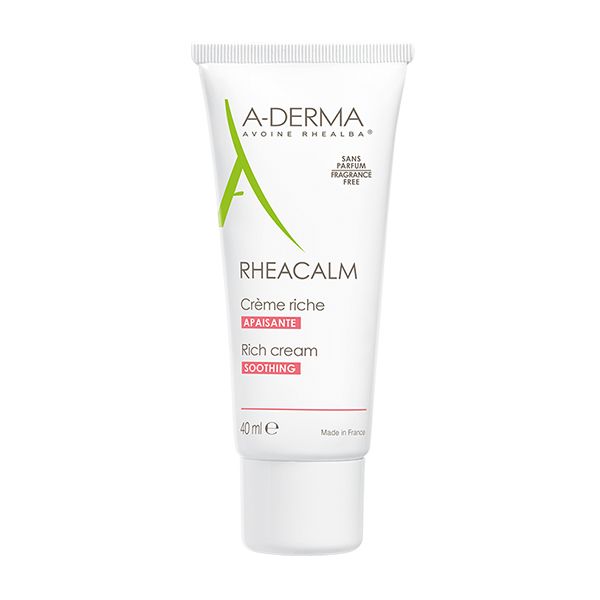 A-Derma Rhecalm Καταπραϋντική Κρέμα Προσώπου Πλούσιας Υφής Για Αντιδραστικό/Δυσανεκτικό Δέρμα 40ml