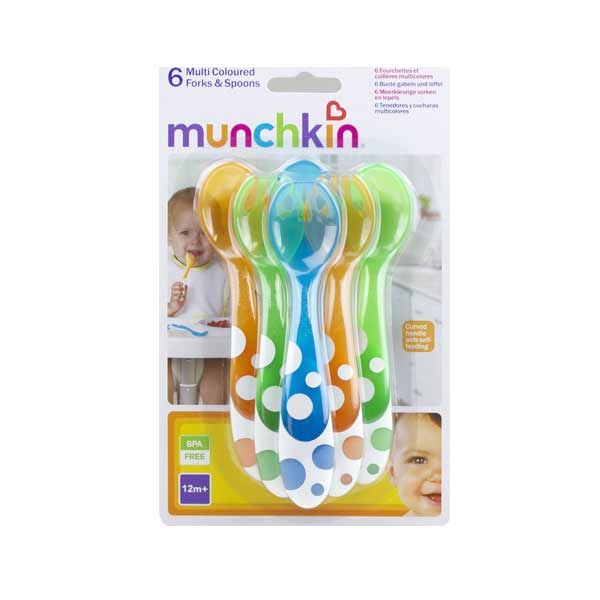 Munchkin Set Multi Coloured Forks & Spoons 6pcs, 12m+