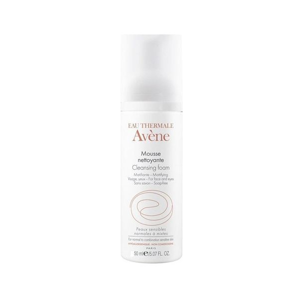 Avene Cleansing Foam Face/Eyes For Sensitive Normal/Combination Skin 50ml