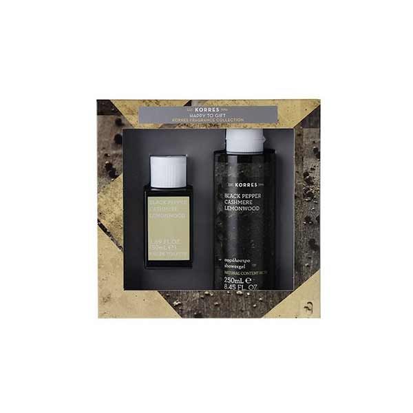 Korres Gift Set For Him Black Pepper, Cashmere & Lemonwood Eau de Toilette 50ml & Shower Gel 250ml