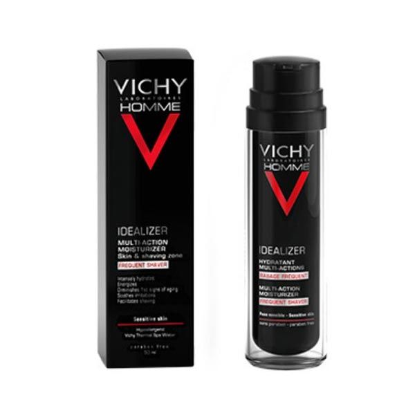Vichy Homme Idealizer Multi-Action Moisturizer Skin & Shaving Zone - Daily Care For Sensitive Skin 50ml