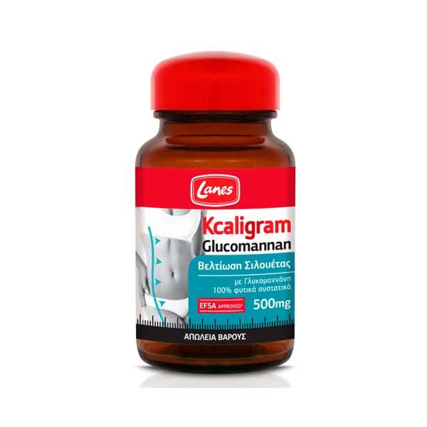 Lanes Kcaligram Γλυκομαννάνη 500mg Συμπλήρωμα Διατροφής Για Απώλεια Βάρους 60 Φυτικές Κάψουλες