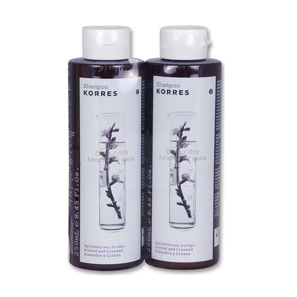 Korres Almond & Linseed Shampoo for Dry/ Damaged Hair 250ml 1+1 Free