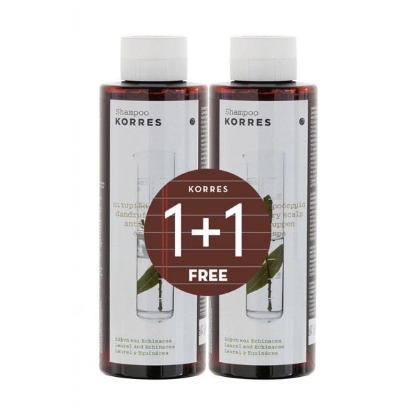Korres Laurel & Echinacea Shampoo against Dandruff and Dry Scalp 250ml 1+1 Free