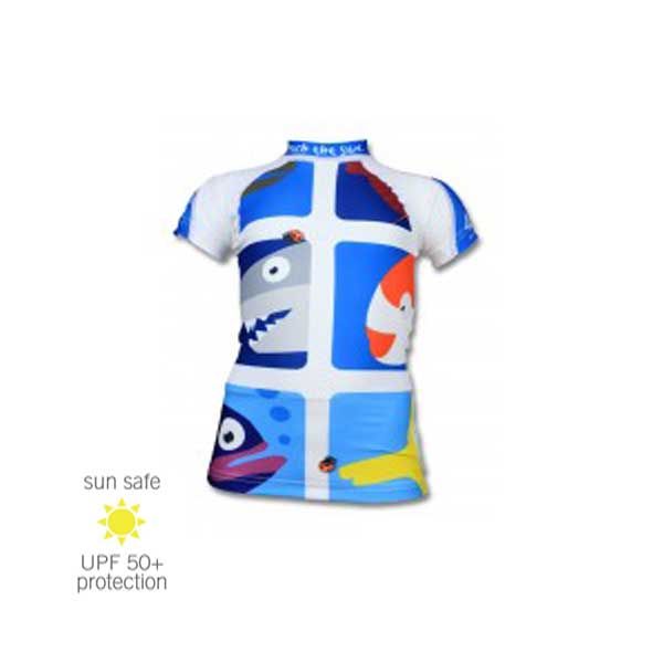 UV Sun Clothes UV Shirt Kids Short Sleeve- Pic Fish 9 months