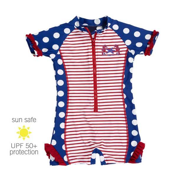 UV Sun Clothes Αντι-ηλιακά Ρούχα UVA & UVB Ολόσωμο Μαγιό Φορμάκι Ιππόκαμπος Πουά 7-8 χρονών 122-128cm