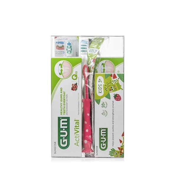 Gum Special Offer Activital Family Set 6pcs Activital Toothpaste 75ml x 2 & Activital Toothbrush x 2 & Junior Toothpaste 7+ yrs & Junior Toothbrush  7-9 yrs