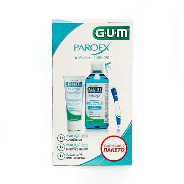 Gum Set Paroex με Paroex Διάλυμα Καθημερινής Πρόληψης & Paroex Οδοντόκρεμα Καθημερινής Πρόληψης & Tecnhique+ Οδοντόβουρτσα Μαλακή