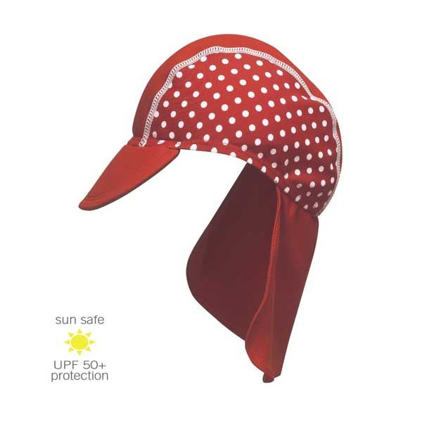 UV Sun Clothes Αντηλιακά Ρούχα Καπέλο για τον Ήλιο UPF50+ Κόκκινο/ 'Aσπρο Πουά 53cm (+5yrs)