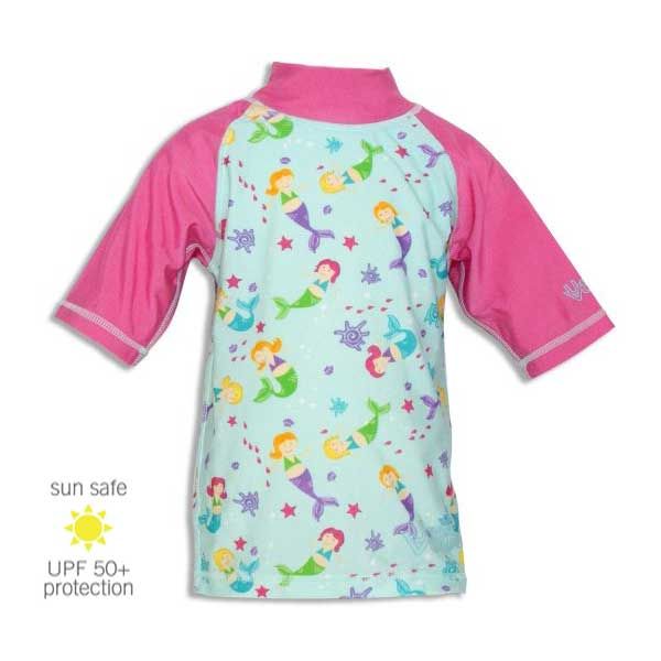 UV Sun Clothes UPF 50+ Sun Protective Short-Sleeve Sun & Swim Shirt Pink Mermaids 2 YRS