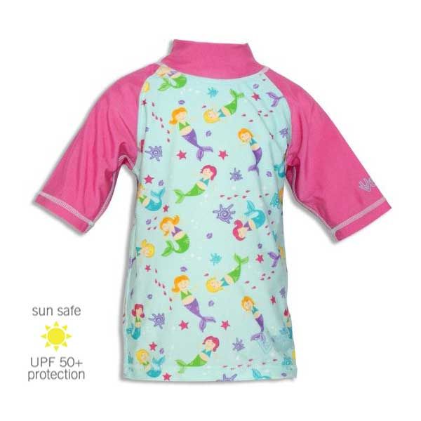 UV Sun Clothes UPF 50+ Sun Protective Short-Sleeve Sun & Swim Shirt Pink Mermaids 4 YRS