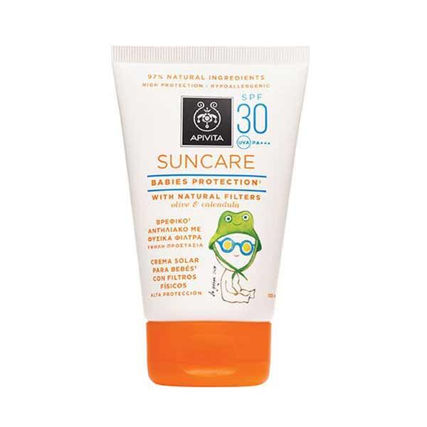 Apivita Suncare Βρεφική/Νηπιακή Αντηλιακή Κρέμα Σώματος/Προσώπου Spf30 100ml