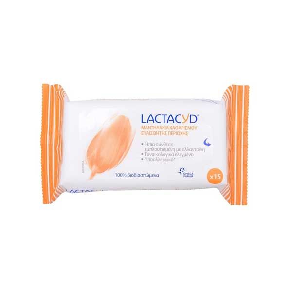 Lactacyd Moist Υγρά Μαντηλάκια Καθαρισμού Για Την Ευαίσθητη Περιοχή 15τμχ