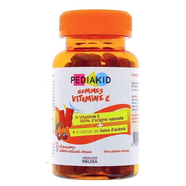 Pediakid Gommes Vitamine C Ζελεδάκια Βιταμίνης C με Γεύση Κεράσι 60τμχ (138g)