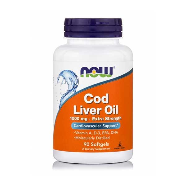 Now Cod Liver Oil 1000mg Extra Strength 90 Softgels