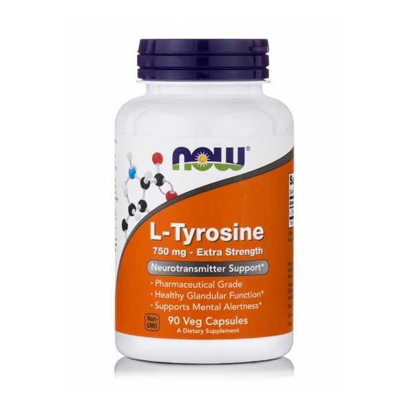 Now L-Tyrosine 750mg Extra Strength 90 Veg Capsules