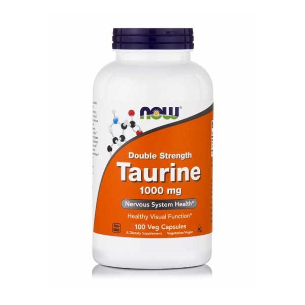 Now Double Strength Taurine 1000mg 100 Veg Capsules