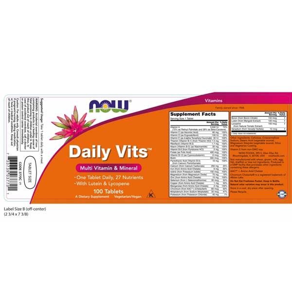Now Daily Vits 100 Tablets