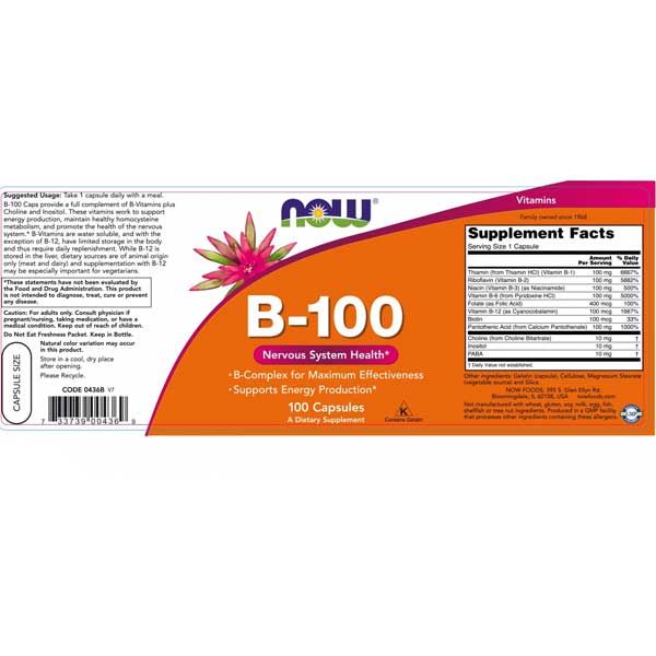 Now Foods B-100 100 Capsules