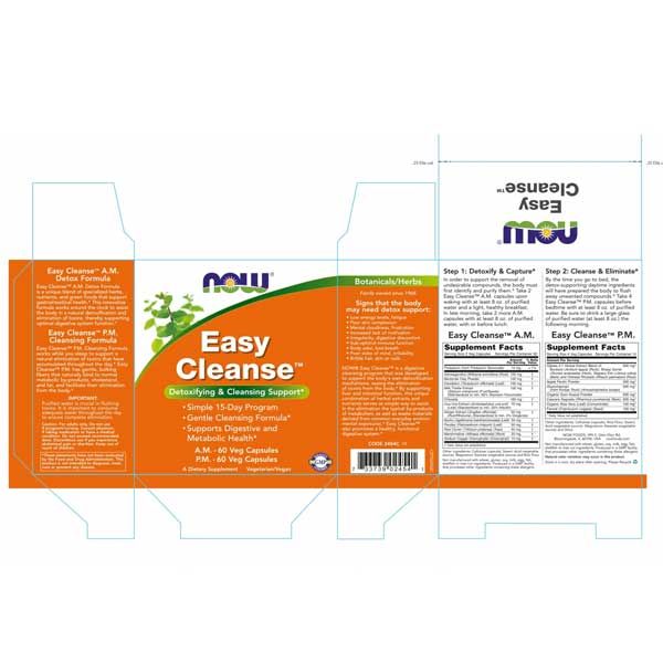 Now Easy Cleanse A.M. 60 Veg Capsules & P.M. 60 Veg Capsules