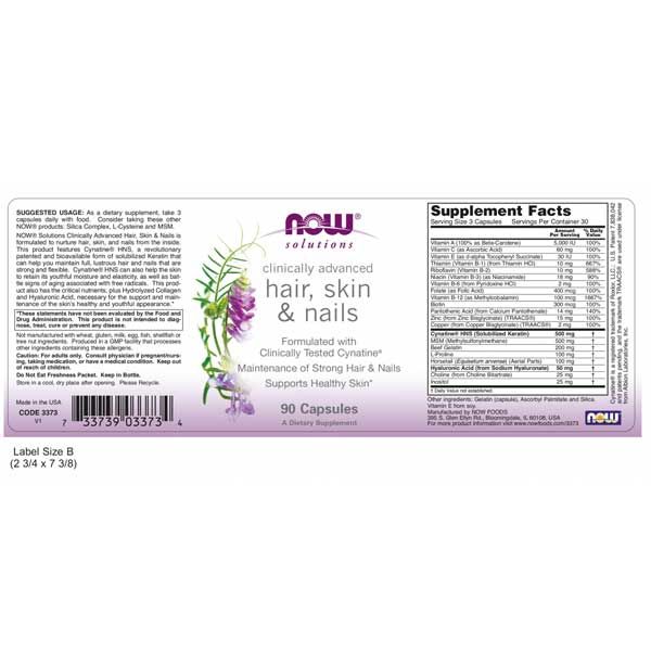 Now Solutions Clinically Advanced Hair Skin & Nails 90 Capsules