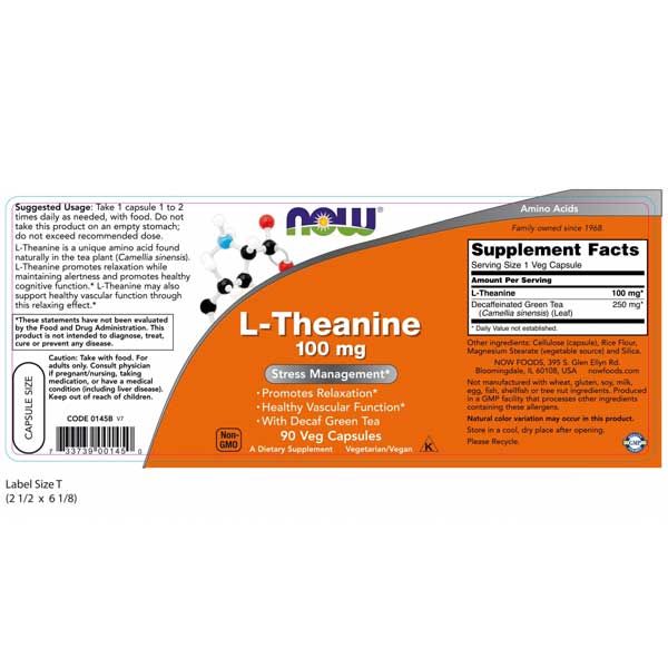 Now L-Theanine 100mg 90 Veg Capsules