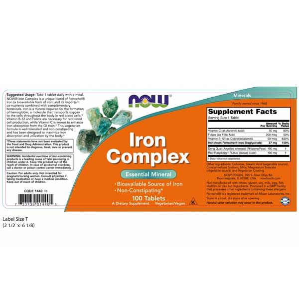 Now Iron Complex 100 Tablets