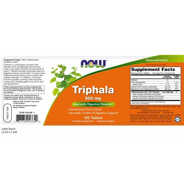 Now Triphala 500mg 120 Tablets