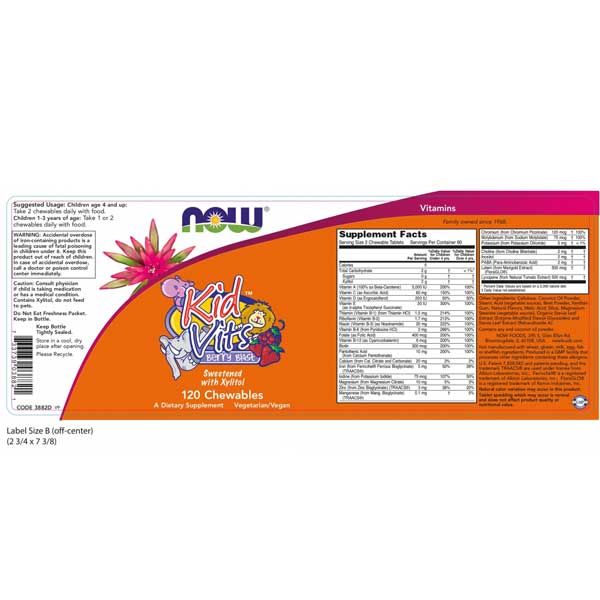 Now Kid Vits Berry Blast 120 Chewables