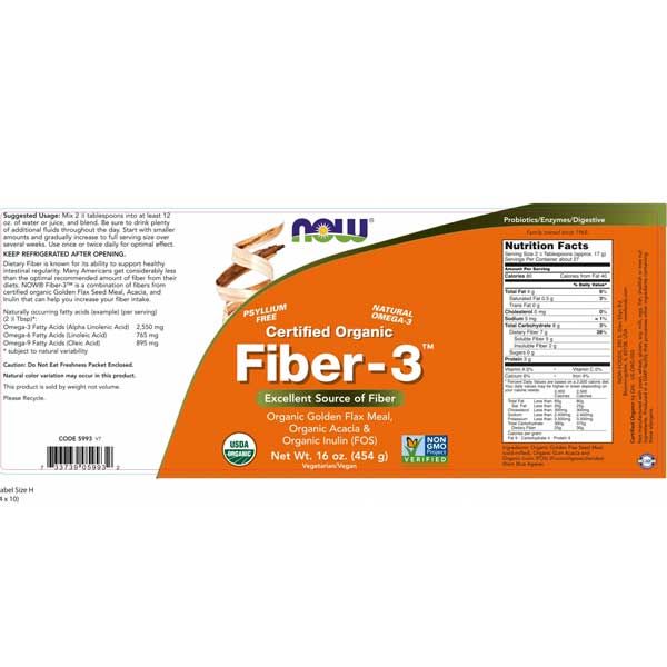 Now Certified Organic Fiber-3 454g