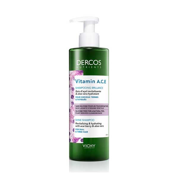 Vichy Dercos Nutrients Vitamin A.C.E Healthy Shine Shampoo For Dull & Tired Hair 250ml