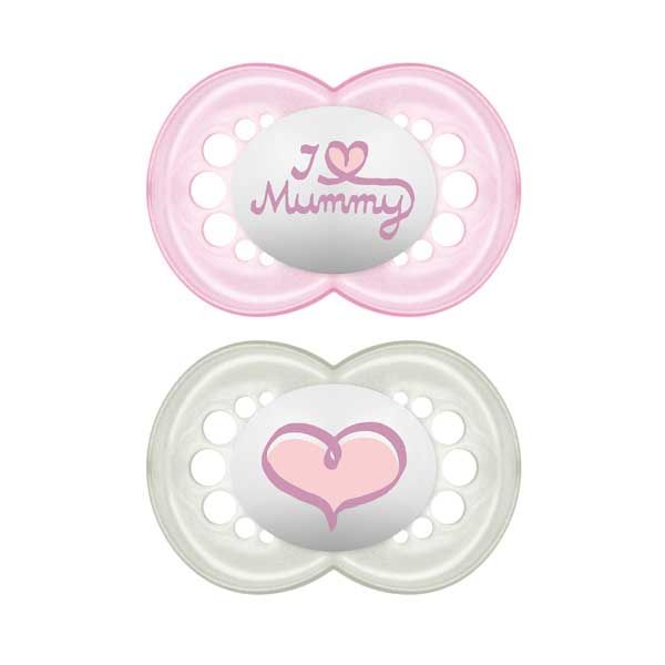Mam I Love Mummy & Daddy Πιπίλα Σιλικόνης 6m+ 2τμχ