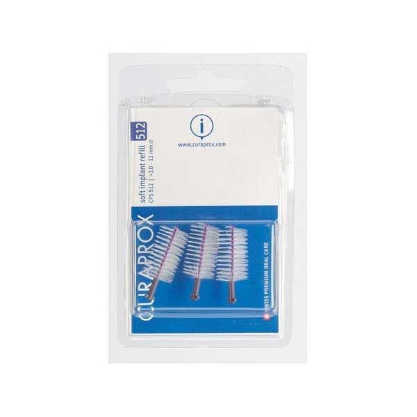 Curaprox CPS 512 Implant Interdental Brush Refill Packaging Violet 3 pieces