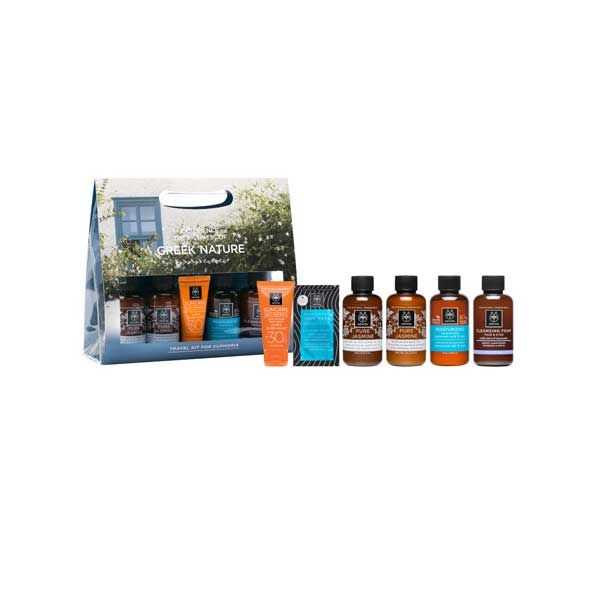 Apivita Set Experience The Richness of Greek Nature Travel Kit for Euphoria with 6 Mini Products