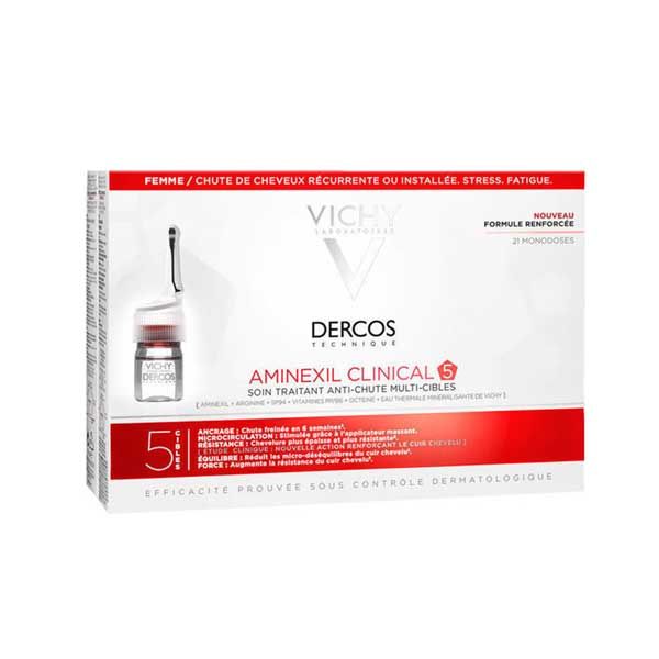 Vichy Dercos Aminexil Clinical 5 Πρόγραμμα Κατά Της Γυναικείας Τριχόπτωσης 21 monodoses των 6ml