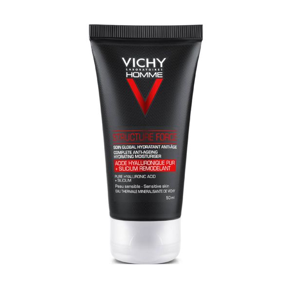 Vichy Homme Structure Force Ολοκληρωμένη Αντιγηραντική Φροντίδα με Υαλουρονικό Οξύ για Πρόσωπο & Μάτια 50 ml