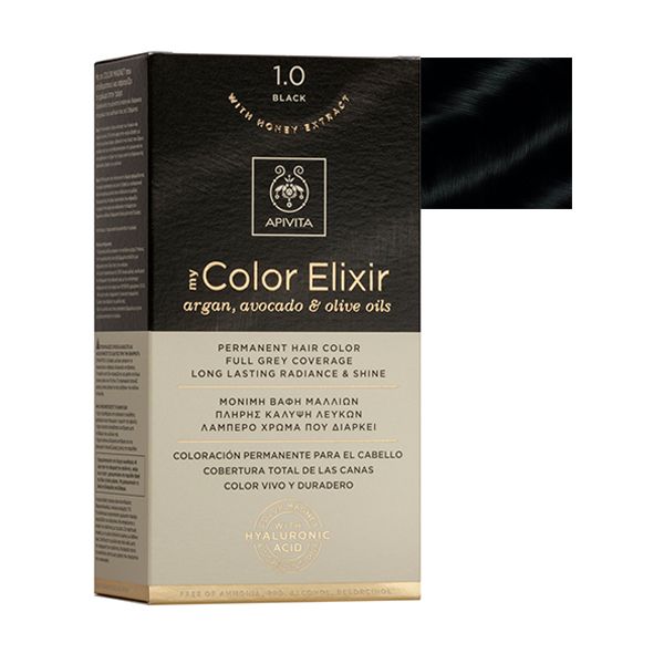 Apivita My Color Elixir Μόνιμη Βαφή Μαλλιών 1.0 Μαύρο