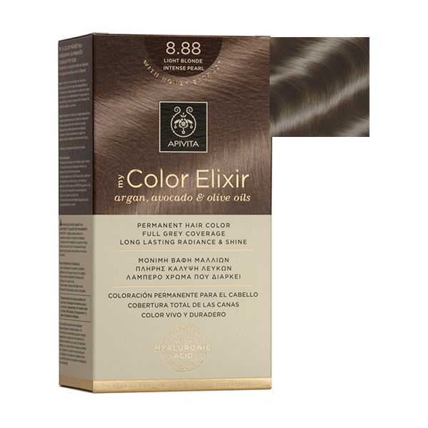 Apivita My Color Elixir Permanent Hair Color 8.88 Light Blonde Intense Pearl