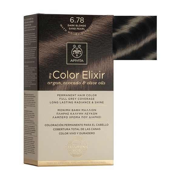 Apivita My Color Elixir Permanent Hair Color 6.78 Dark Blonde Sand Pearl